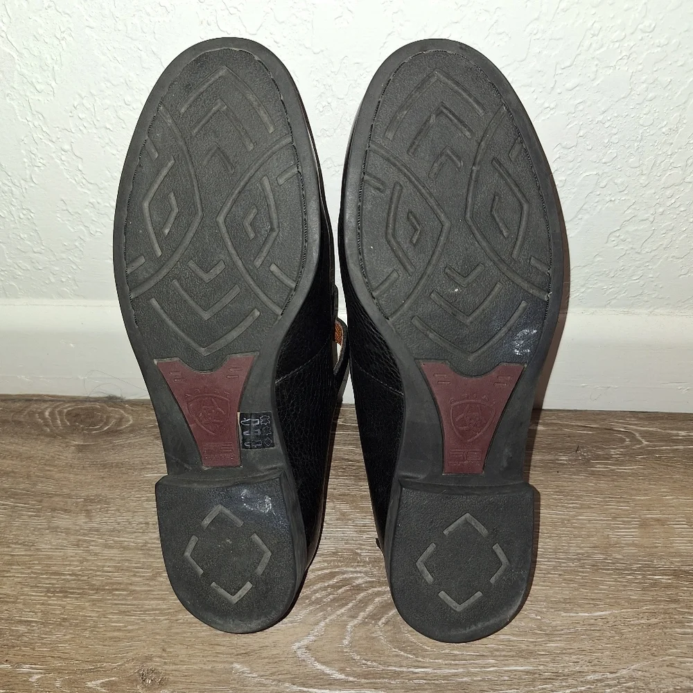 Ariat 6.5B Black Leather ATS Equipped Slip On Buckles Comfort Sandal Clogs - Picture 5 of 7